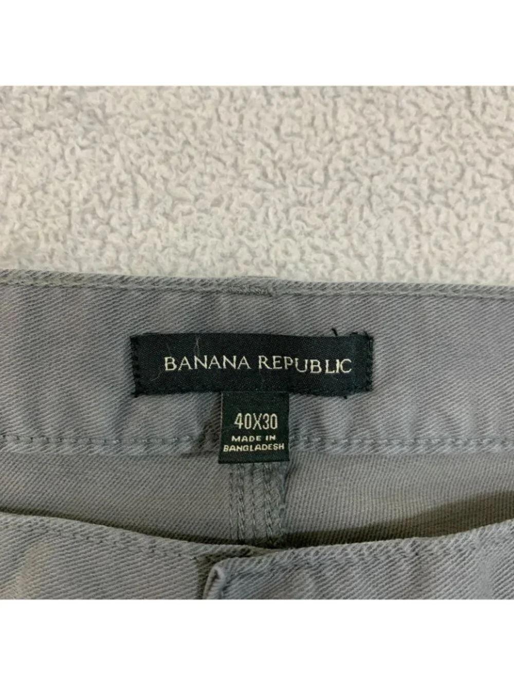 Banana Republic Slim Fit Men's 40x30 Gray Chino Pants Casual 5-Pocket Style